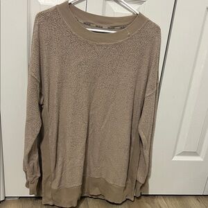 Aerie Cozy Brown Crew Neck Sweater